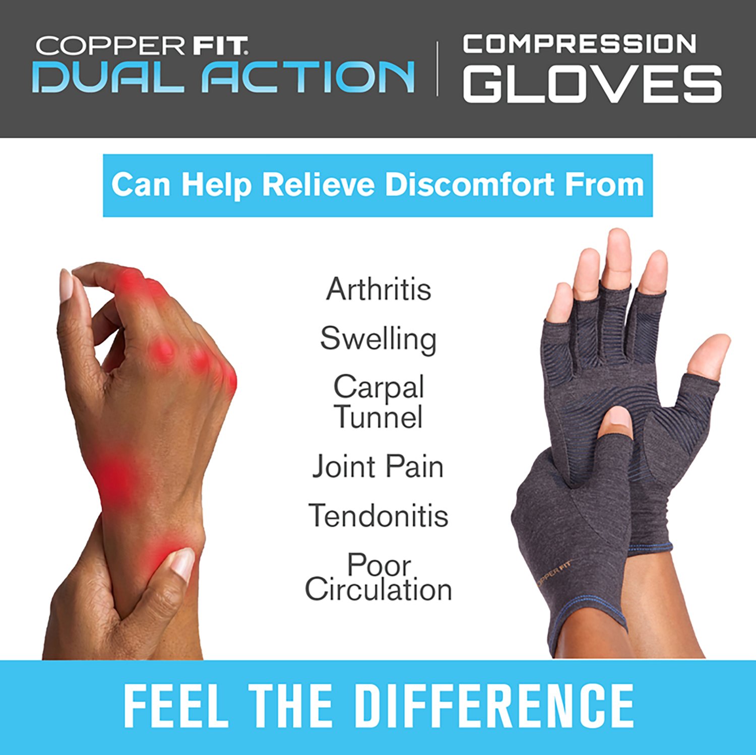 Copper Fit Dual Action Compression Gloves - view number 4