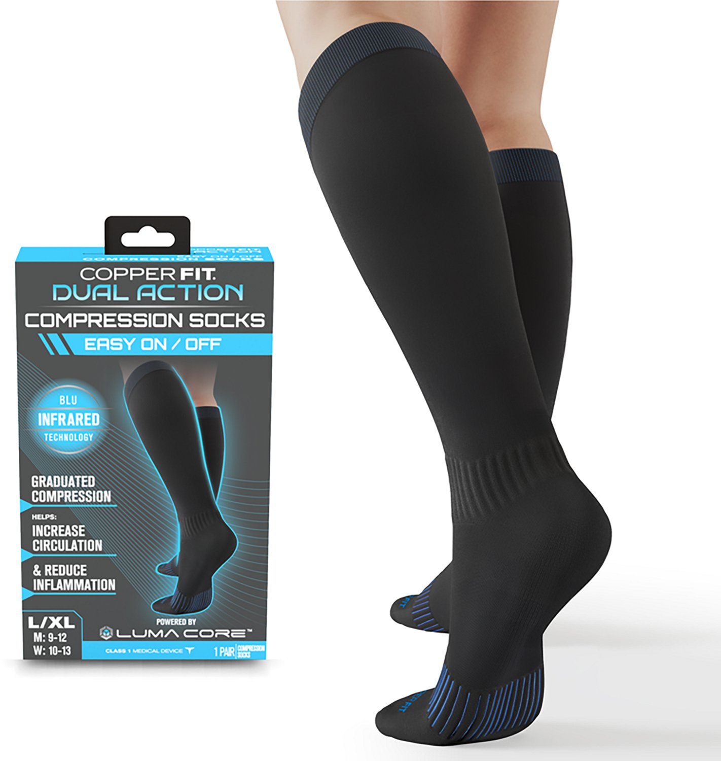 Copper Fit Dual Action Elbow Compression Socks