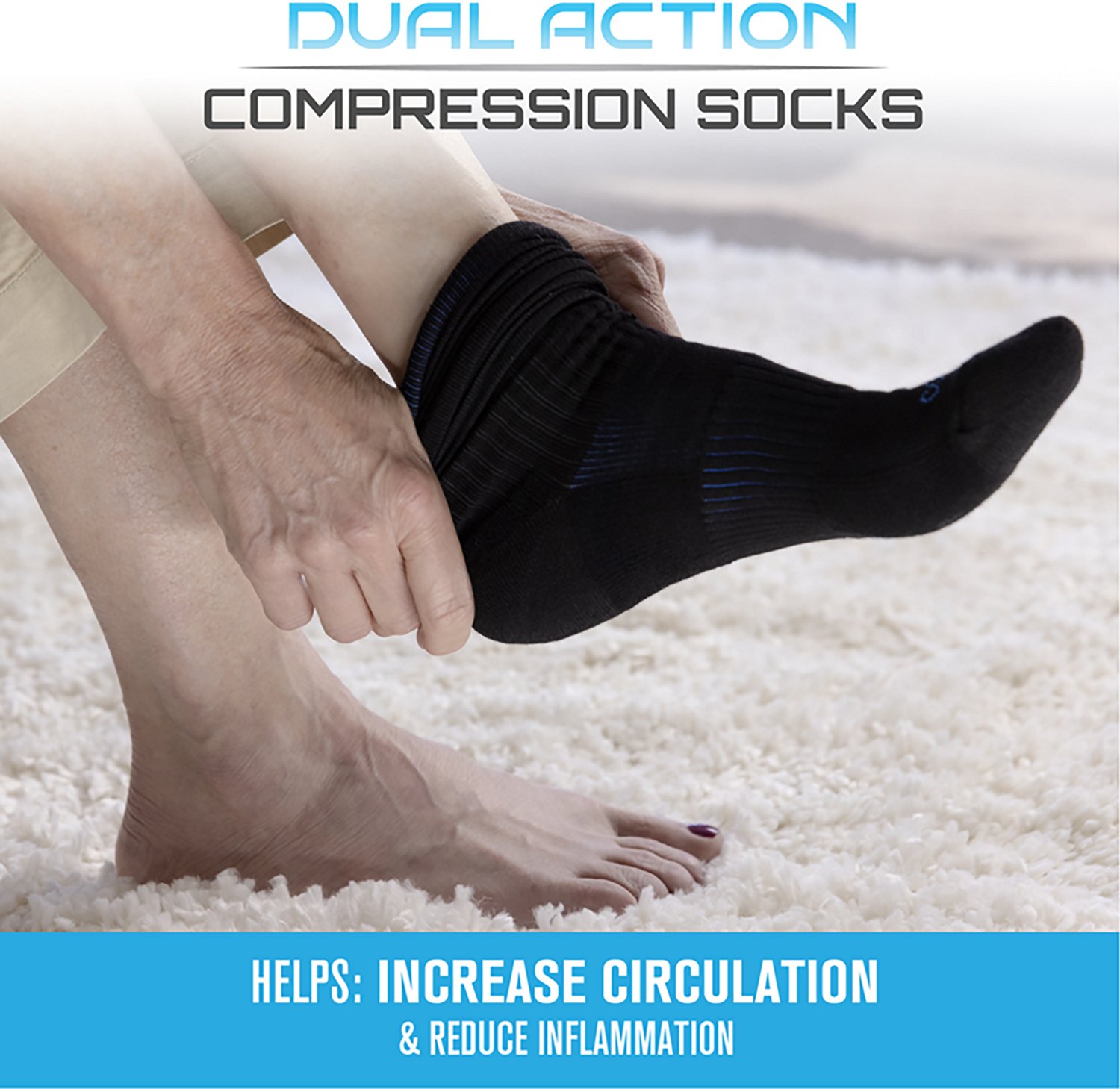 Copper Fit Dual Action Elbow Compression Socks