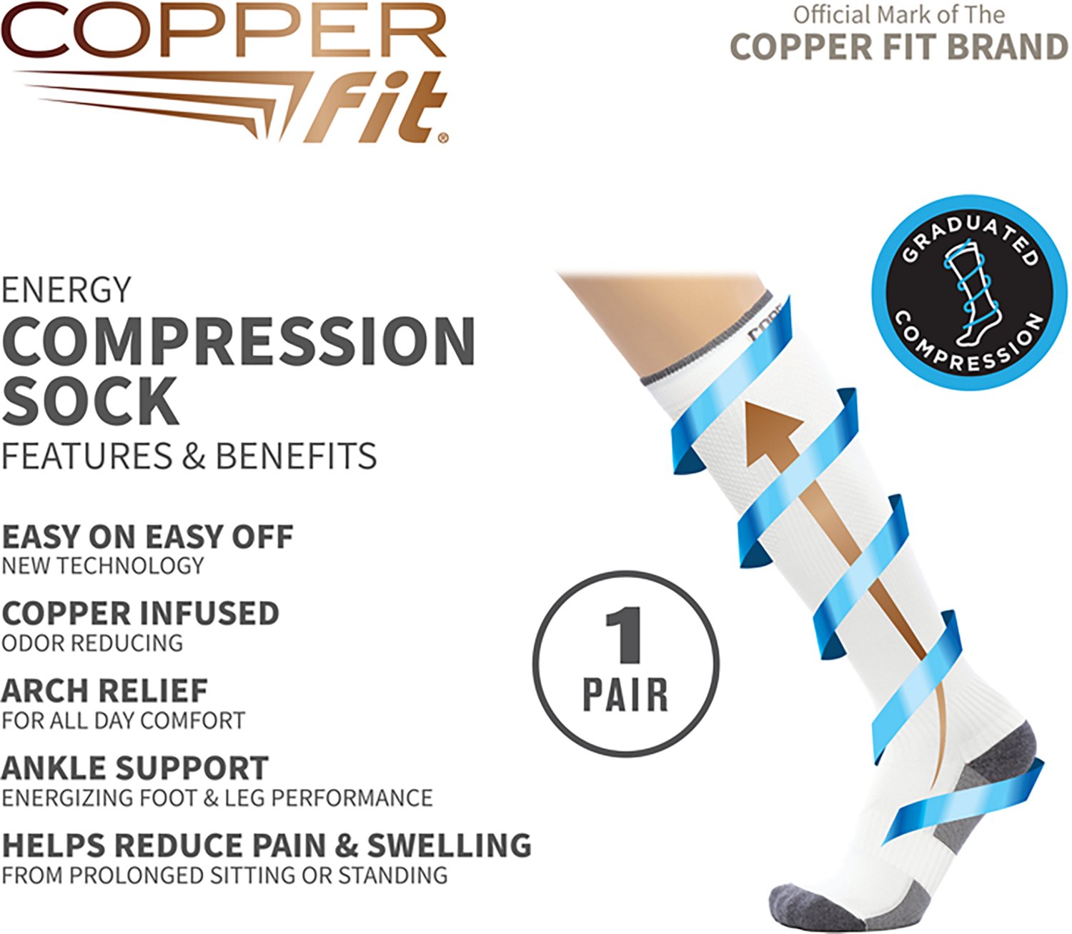 Copper Fit 2.0 Energy Compression Socks - view number 5