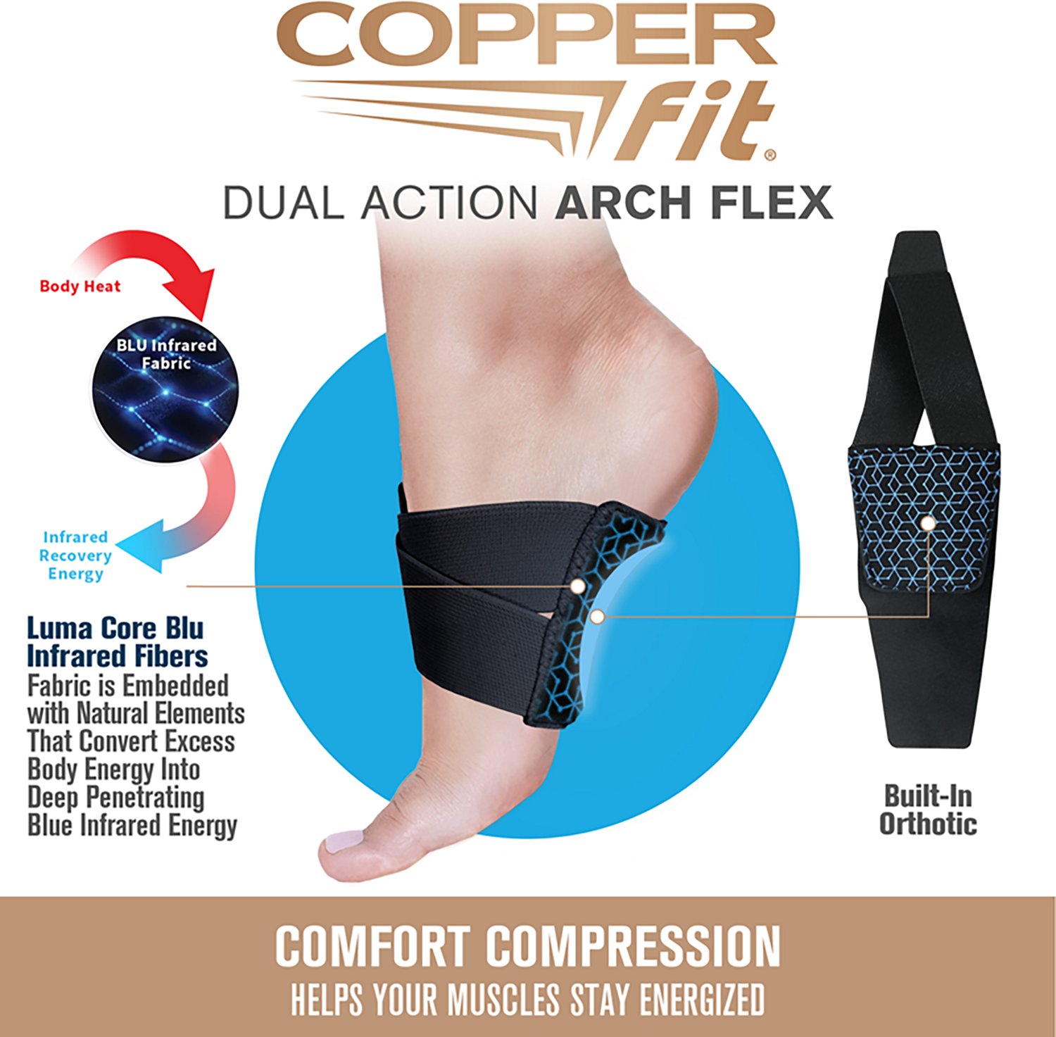 Copper Fit Dual Action Arch Relief Socks