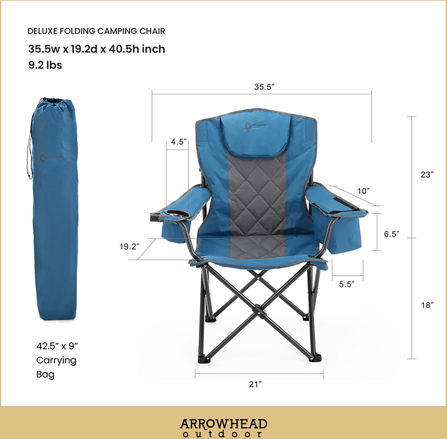 Arrowhead Outdoor Portable Folding Camping Quad Chair - view number 8