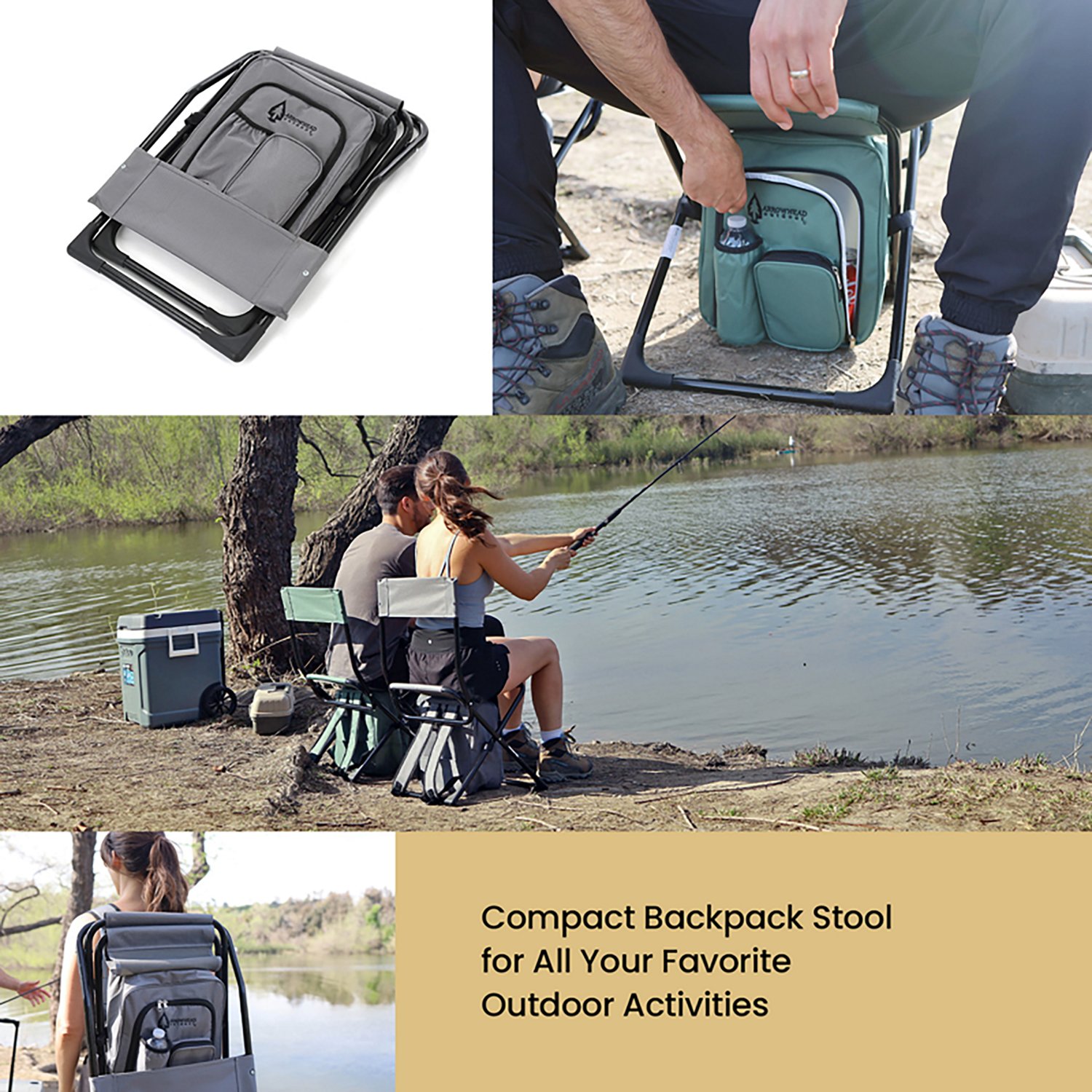 Arrowhead Outdoor 3-in-1 Compact Fishing Chair with Backrest - view number 4