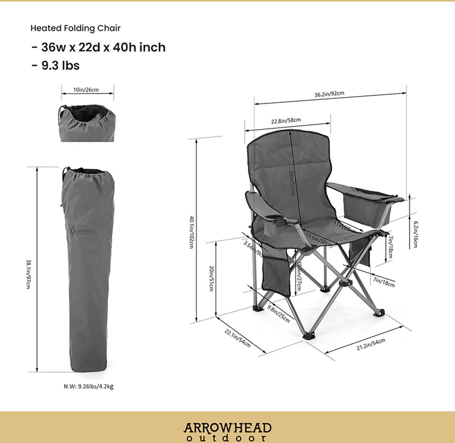 Arrowhead Outdoor Heated Camp Chair - view number 8