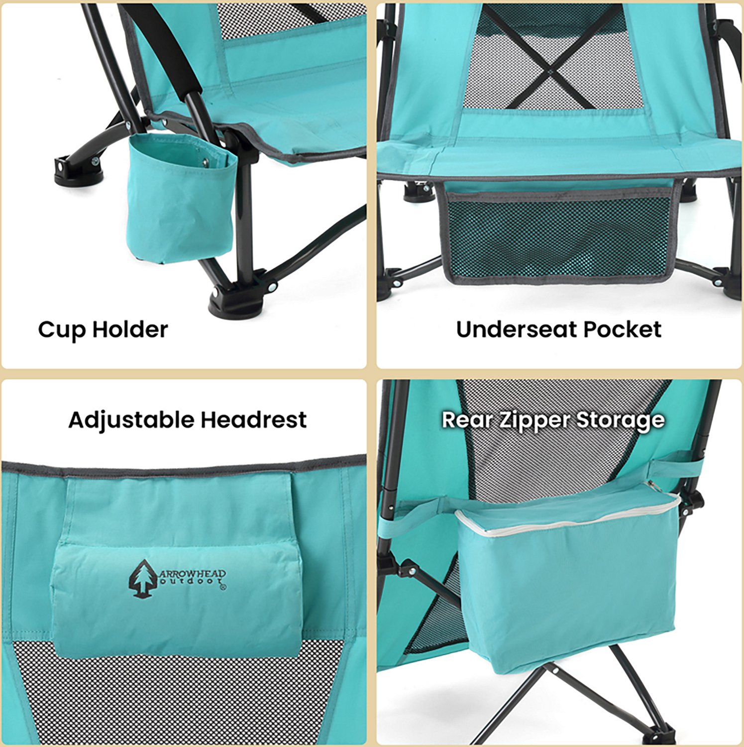Arrowhead Outdoor Reclining Folding Beach Chairs 2-Pack - view number 3