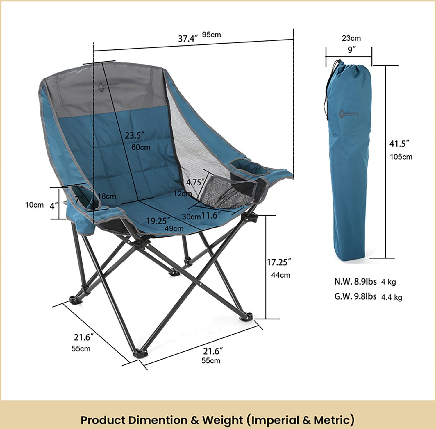 Arrowhead Outdoor Oversized Folding Camp Chair - view number 8
