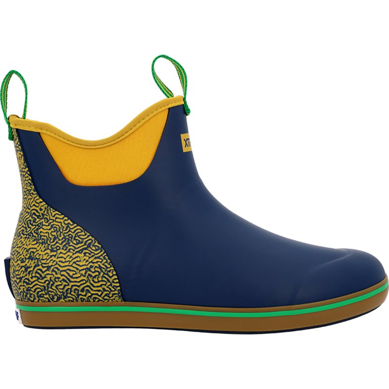 Xtratuf 6" Ankle Deck Boot Tailgate Collection, Men's, Size 7, Blue Navy Yellow