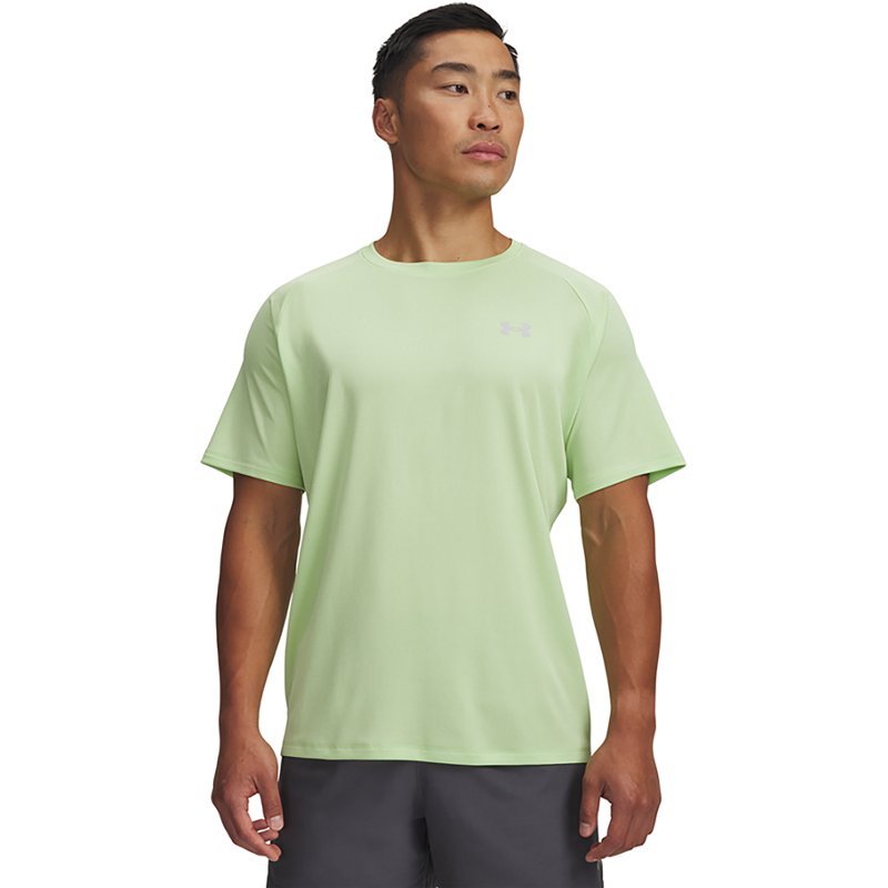 Under Armour Men's Ua Tech Textured Performance T-Shirt - Lumos Lime/Mod Gray