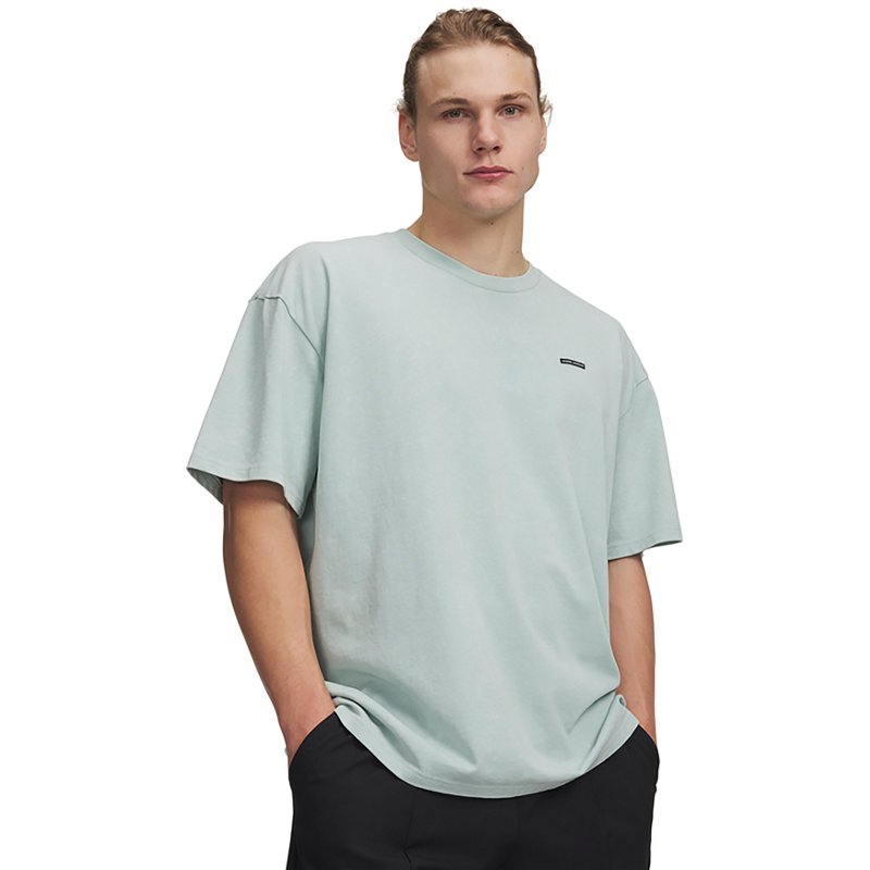 Under Armour Heavyweight Logo Wash Short-Sleeve T-Shirt - Enamel Blue/Enamel Blue