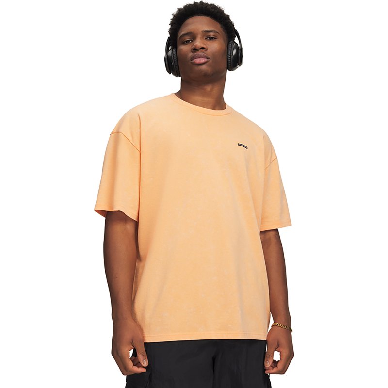 Under Armour Heavyweight Logo Wash Short-Sleeve T-Shirt - Orange Bloc/Orange Bloc