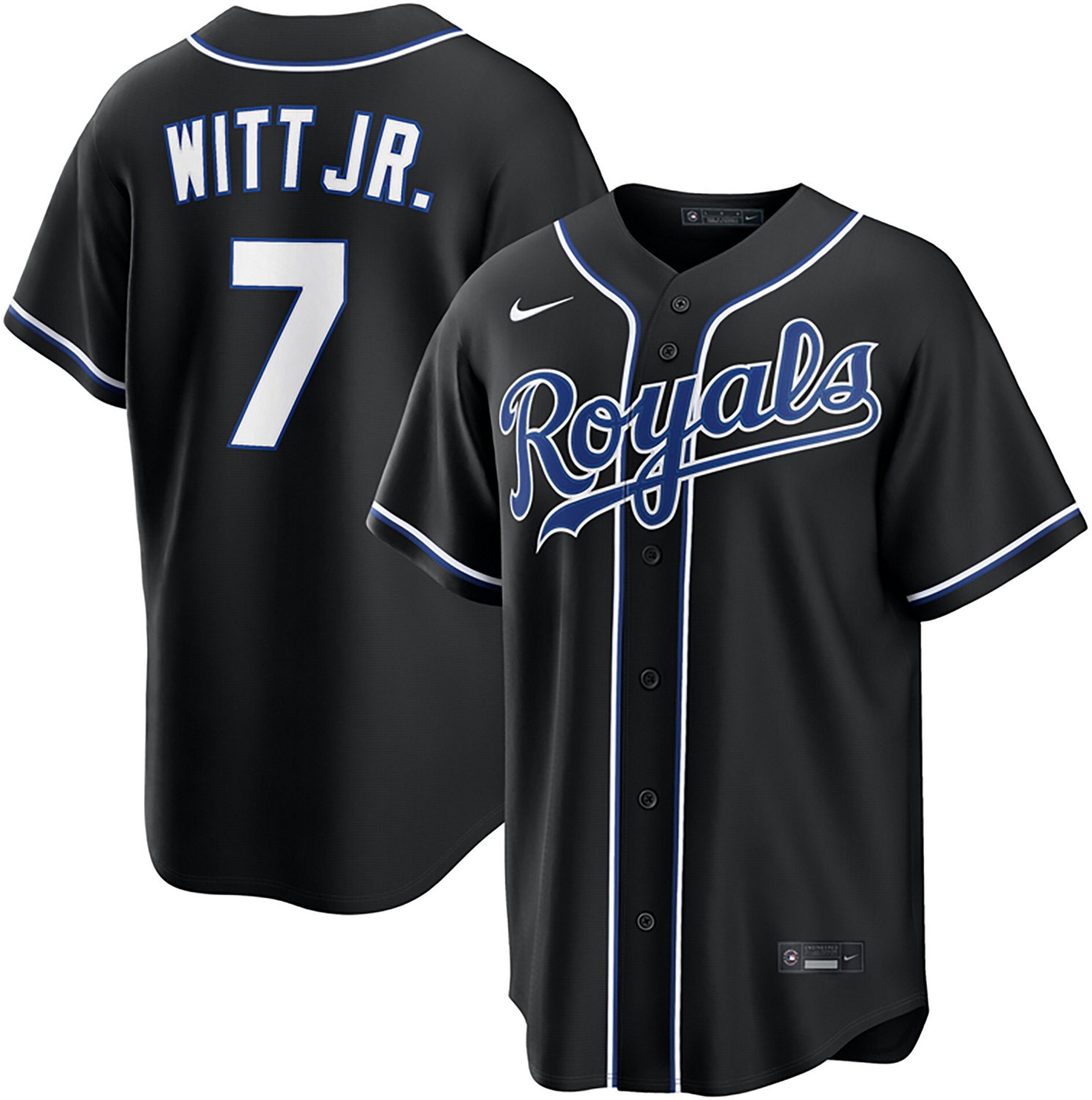 Nike Men's Kansas City Royals Bobby Witt Jr. 2026 Black Out Fashion Replica Jersey - view number 3