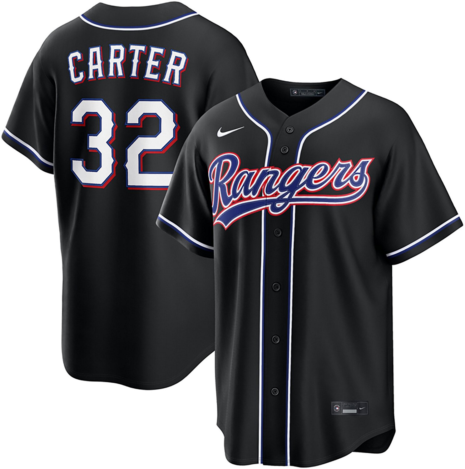 Nike Men's Texas Rangers Evan Carter 2026 Black Out Fashion Replica Jersey - view number 3