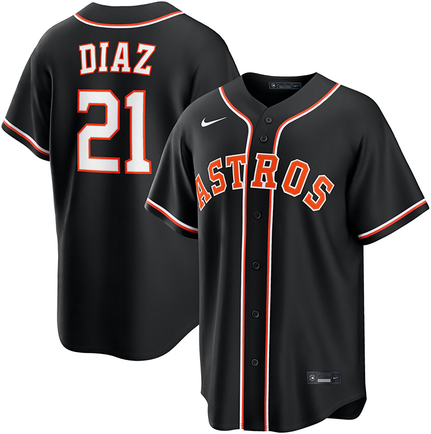 Nike Men's Houston Astros Yainer Diaz 2026 Black Out Fashion Replica Jersey - view number 3