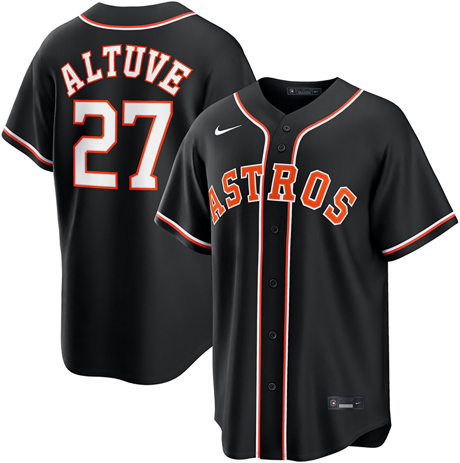 Nike Men's Houston Astros Jose Altuve 2026 Black Out Fashion Replica Jersey - view number 3