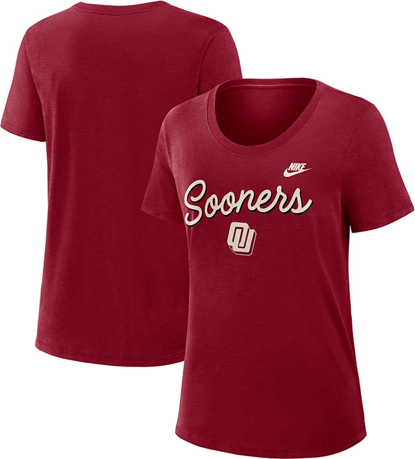 Nike Women's University of Oklahoma Script Vault Logo Legacy Slub Graphic T-shirt - view number 3