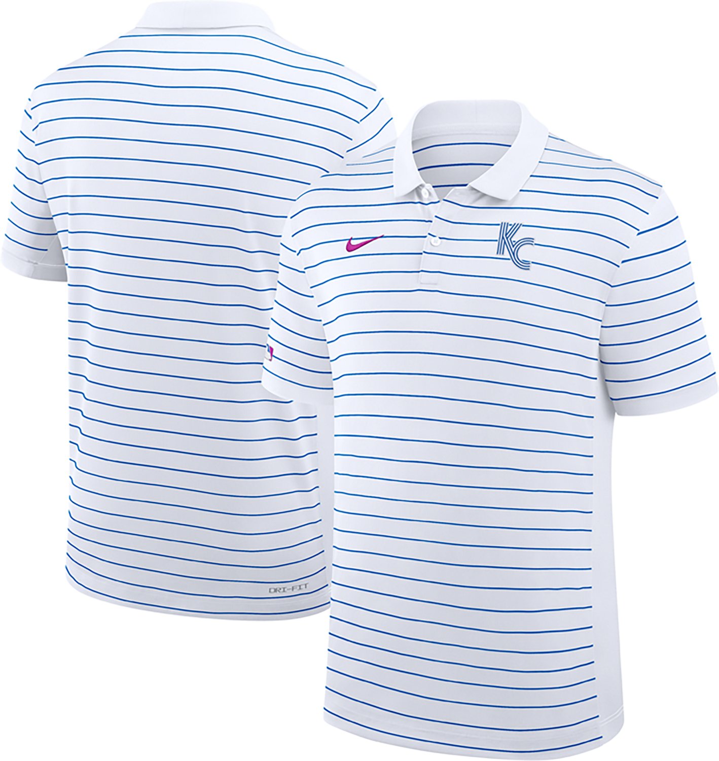 Nike Men's Kansas City Royals AC City Connect Victory Striped Polo Shirt - view number 3