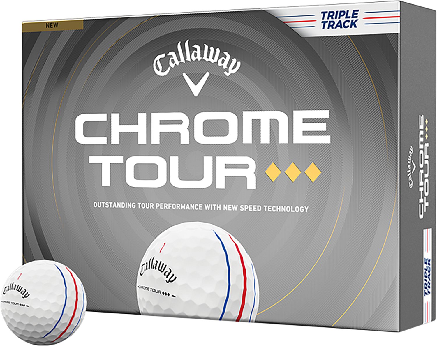 Callaway 2026 Chrome Tour Triple Diamond Triple Track Golf Balls 12-Pack