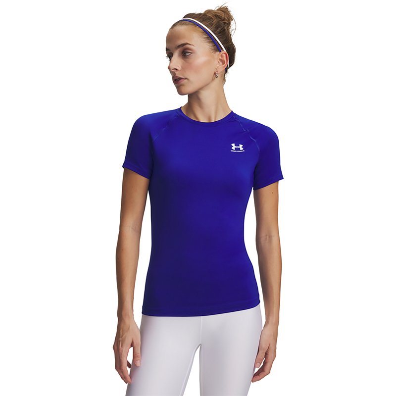 Under Armour HeatGear Compression Short-Sleeve Shirt - Royal/White