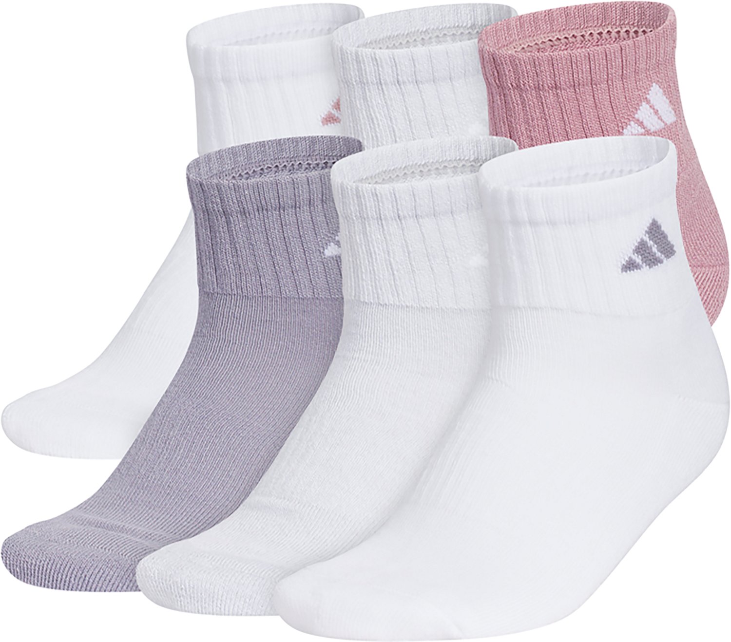 adidas Women's Athletic Cushioned Quarter-Length Socks 6-Pack
