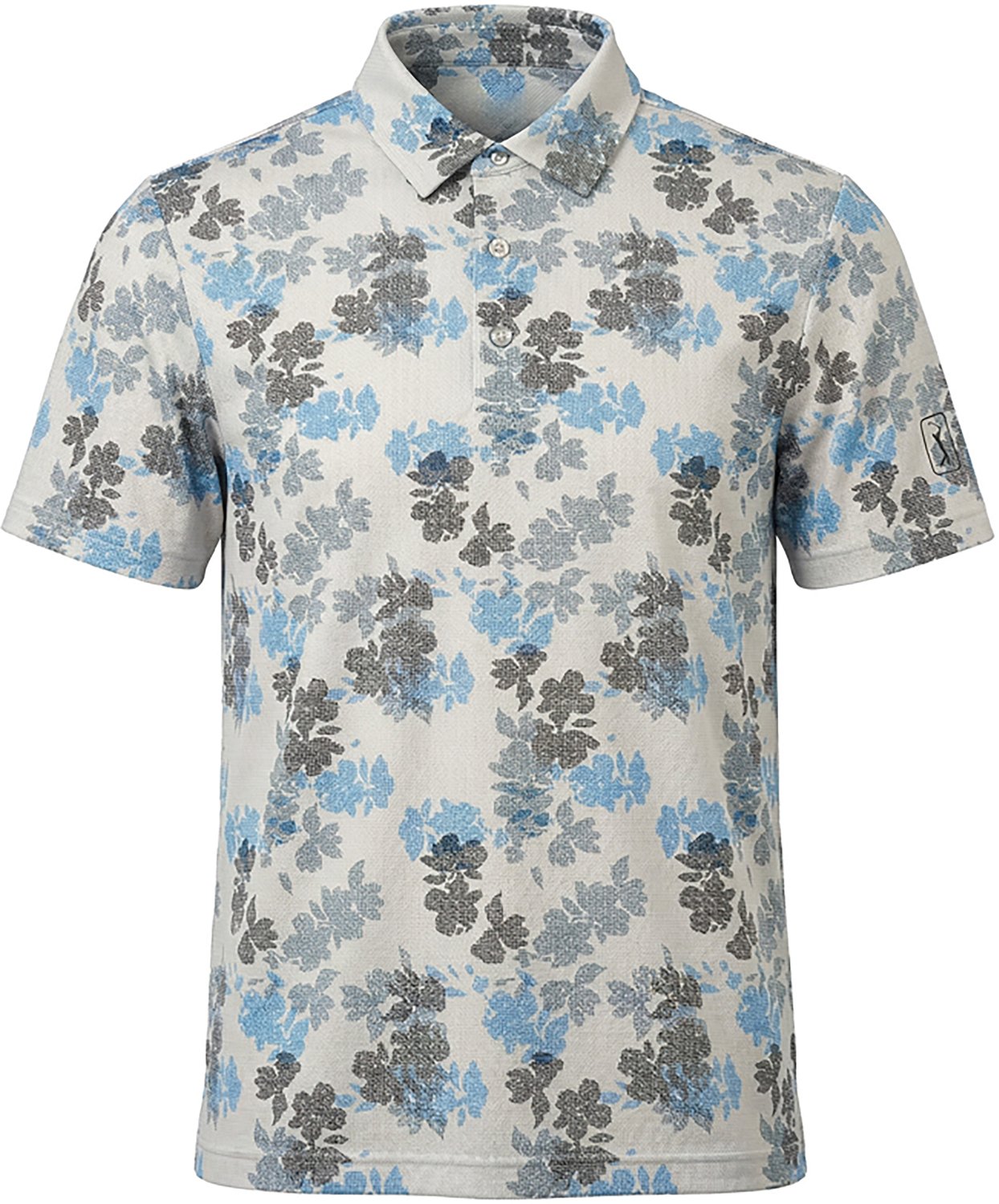 PGA Tour Men's Short Sleeve Geometric Textured Floral Print Polo - view number 5