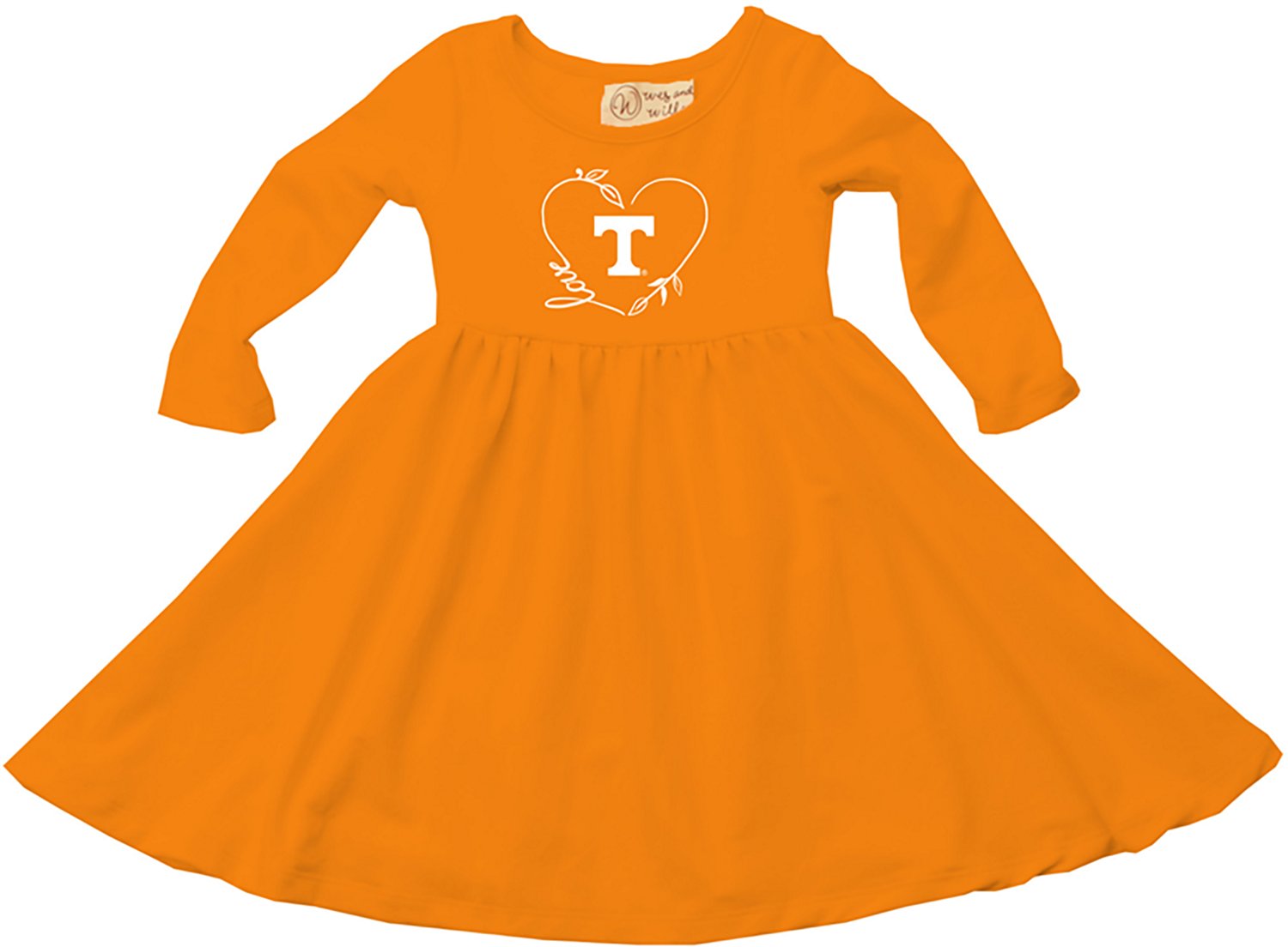 Wes & Willy Infant Girls' University of Tennessee School Heart Long Sleeve Twirl Dress
