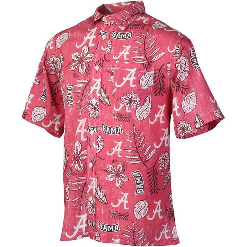 Wes & Willy Men's University of Alabama Vintage Floral Button Down Shirt