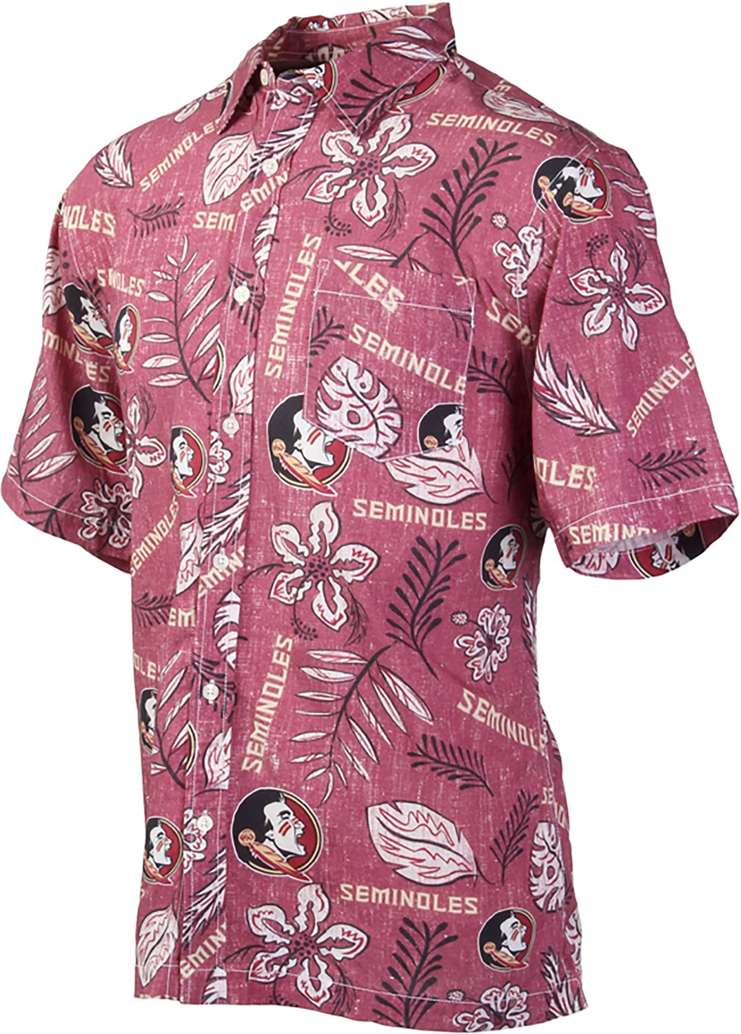 Wes & Willy Men's Florida State University Vintage Floral Button Down Shirt
