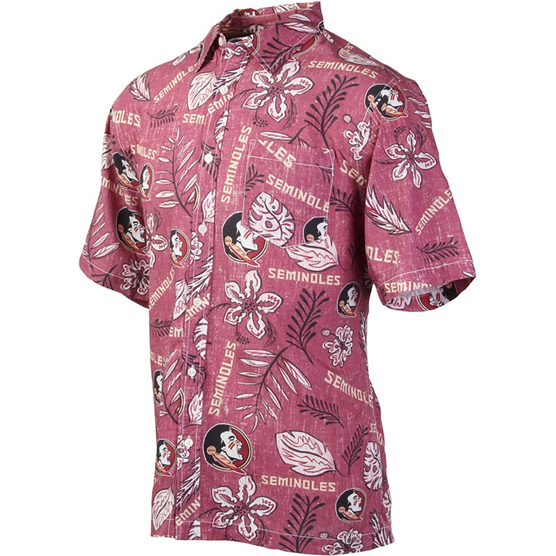 Wes & Willy Men's Florida State University Vintage Floral Button Down Shirt