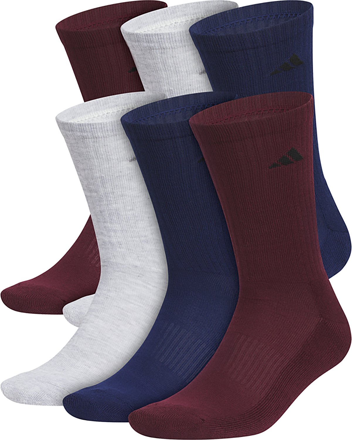 adidas Men's Large Athletic Crew Socks 6 Pack