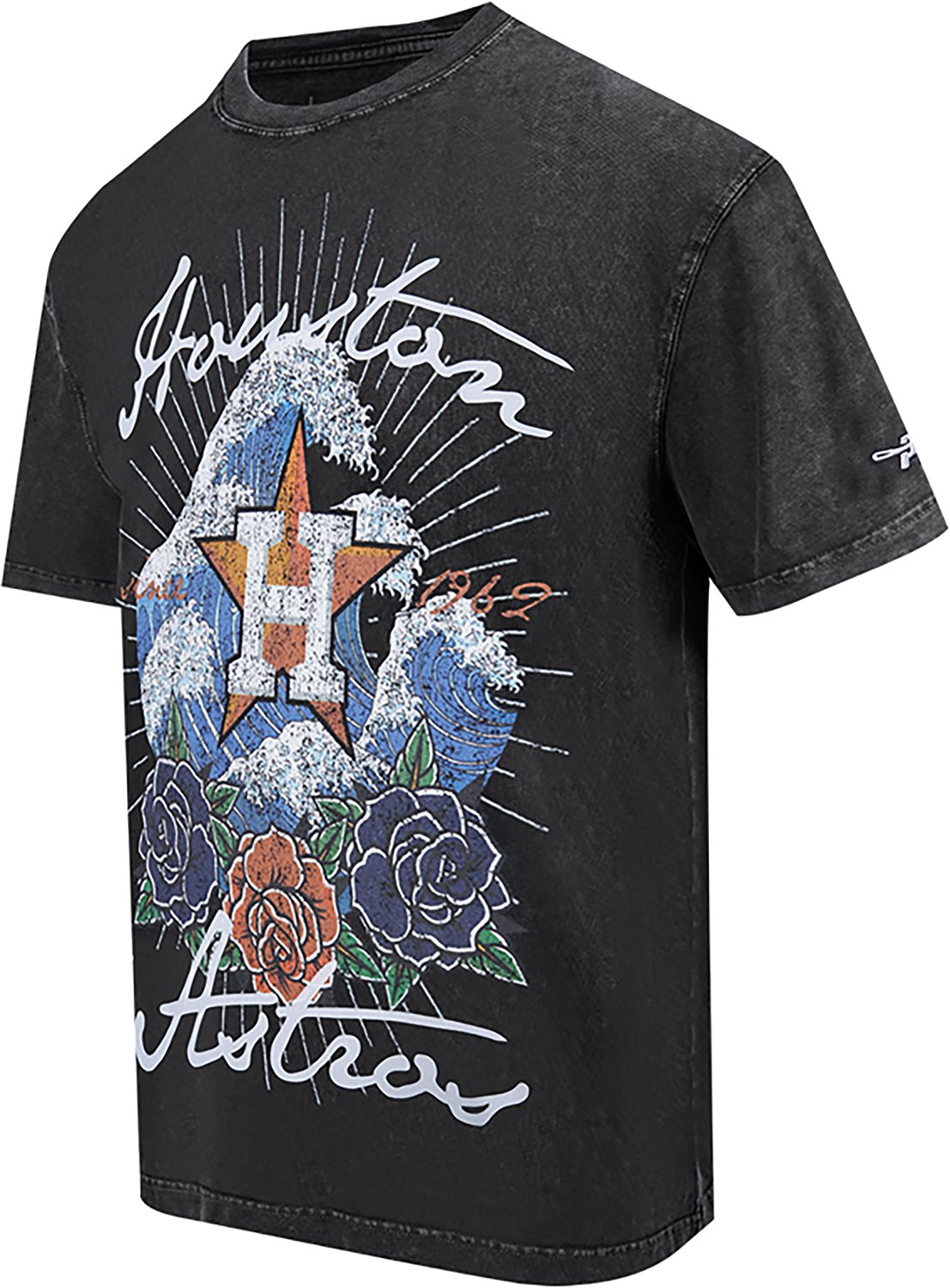 Pro Standard Men's Houston Astros Wave and Roses CJ Drop Shoulder Short Sleeve T-shirt - view number 3