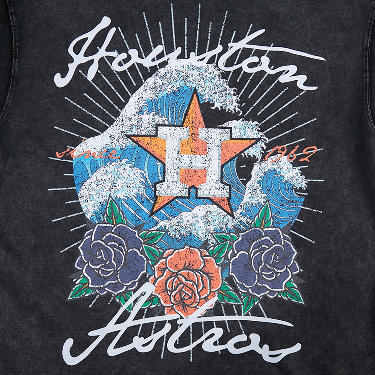 Pro Standard Men's Houston Astros Wave and Roses CJ Drop Shoulder Short Sleeve T-shirt - view number 5
