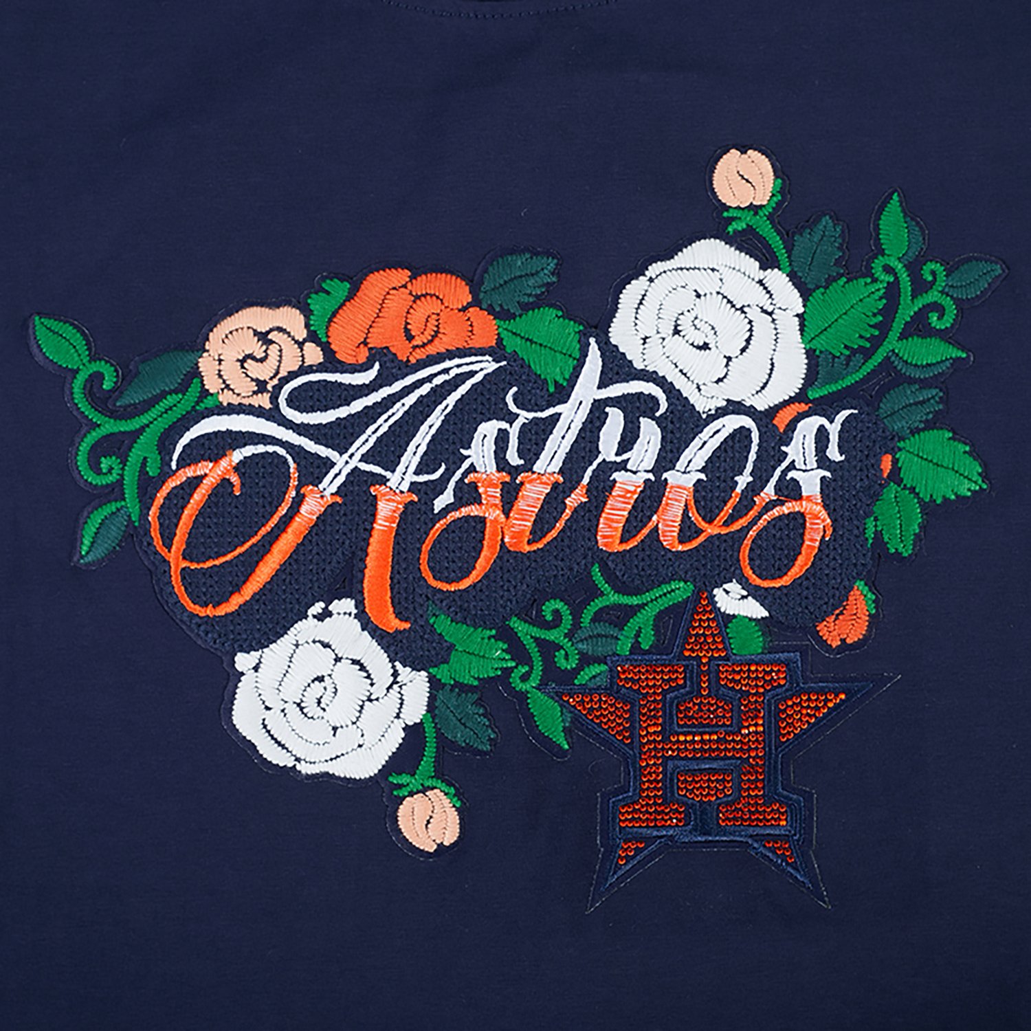 Pro Standard Women's Houston Astros Ink and Bloom Baby Doll Short Sleeve T-shirt - view number 3