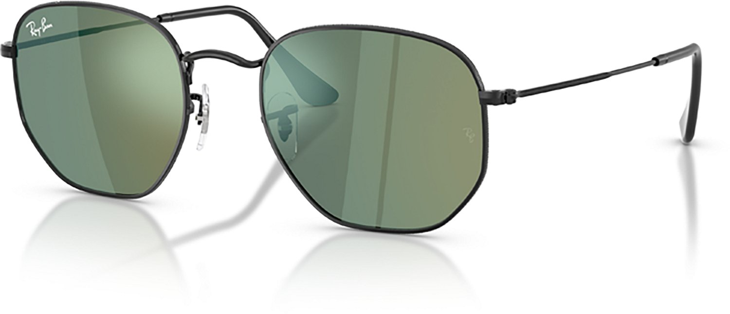 hexagonal ray ban sunglasses with green lenses and case Ray-Ban Hexagonal Sunglasses in Black & | Mercari main image 3