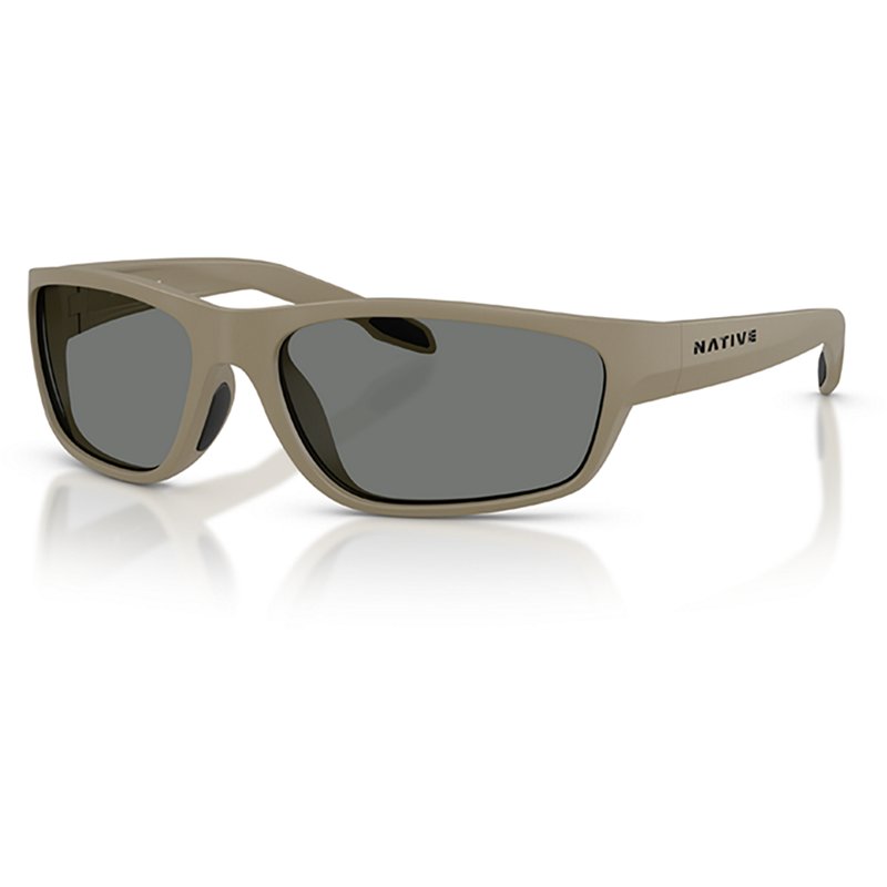 Native Men's Polarized Rectangle Sunglasses, Craggy XD9051 - Matte Desert Tan