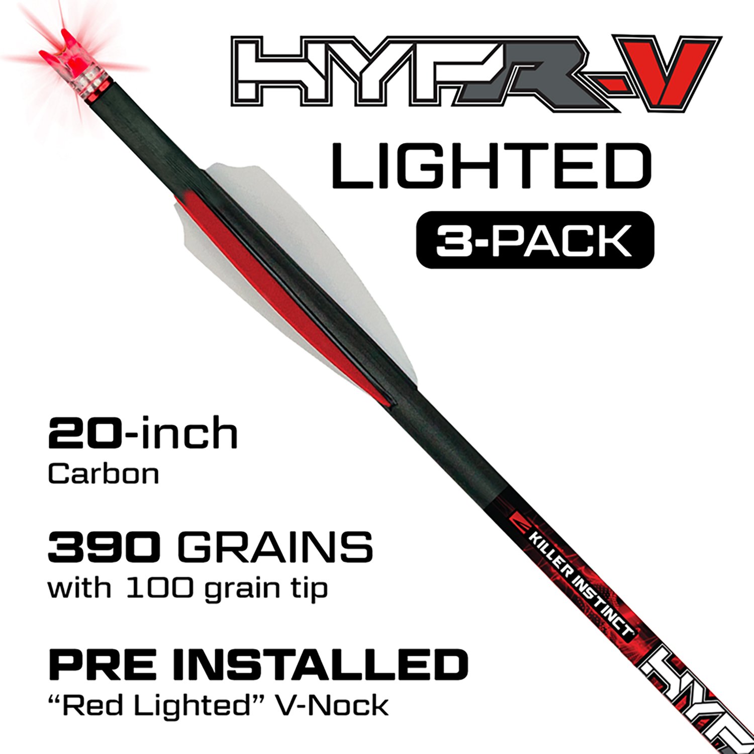 Killer Instinct Lighted Hypr-V Crossbow Bolts 3-Pack - view number 2