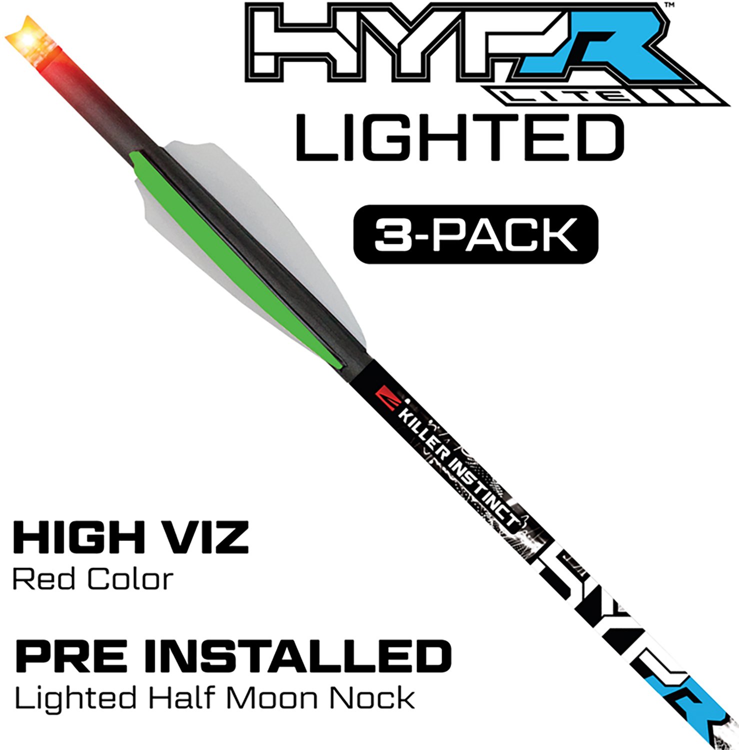 Killer Instinct Lighted HYPR Lite 20 in Crossbow Bolts 3-Pack - view number 3