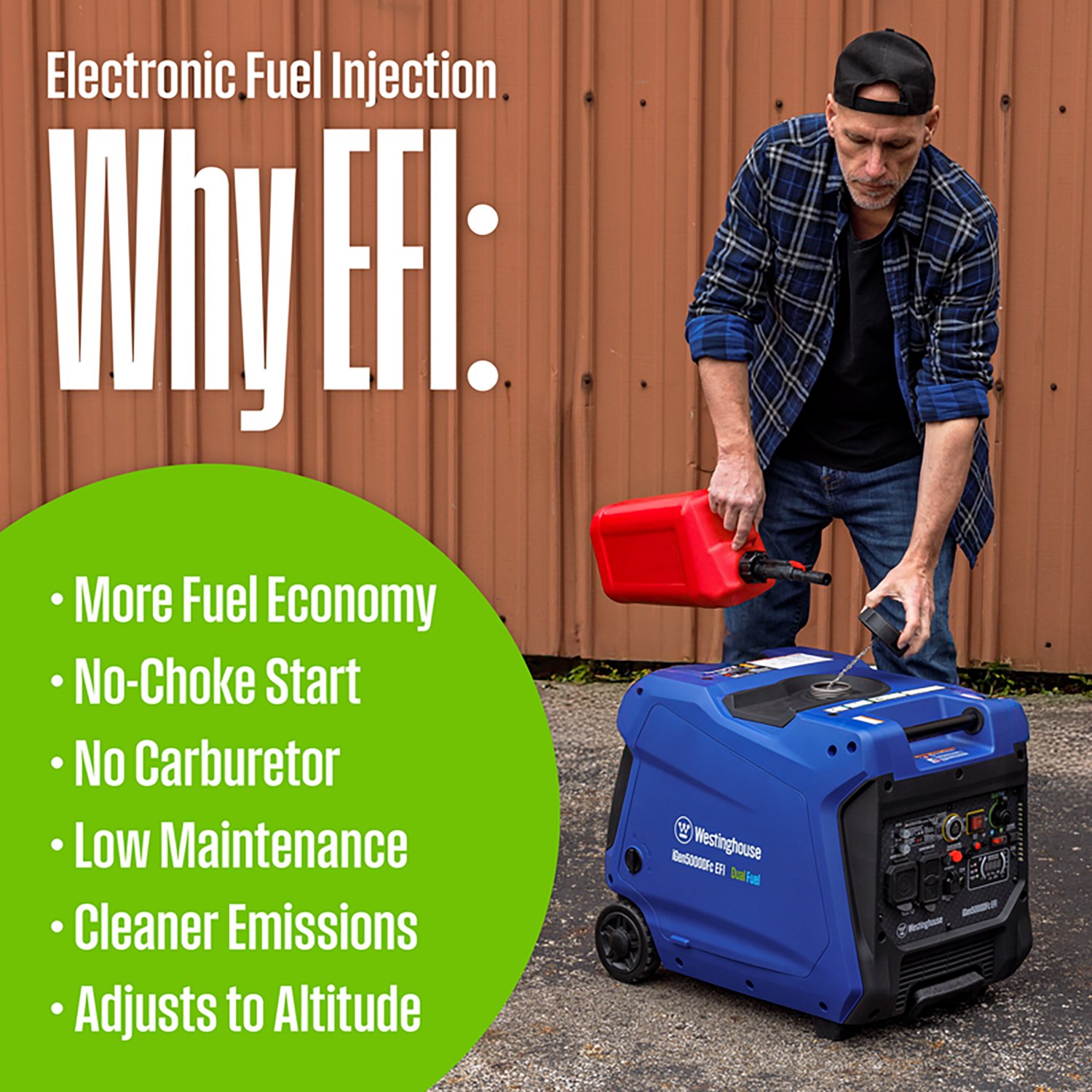 Westinghouse 5,000W Gas and Propane Dual Fuel EFI Inverter Generator with Remote Electric Start - view number 7