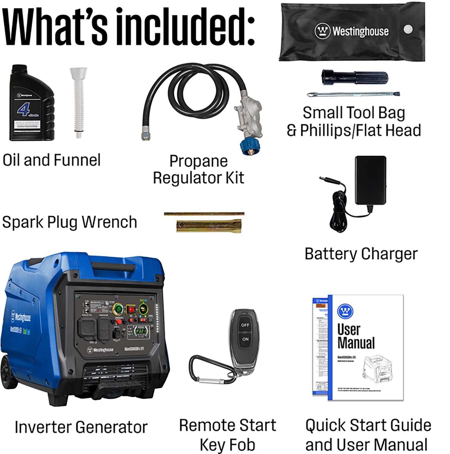 Westinghouse 5,000W Gas and Propane Dual Fuel EFI Inverter Generator with Remote Electric Start - view number 8