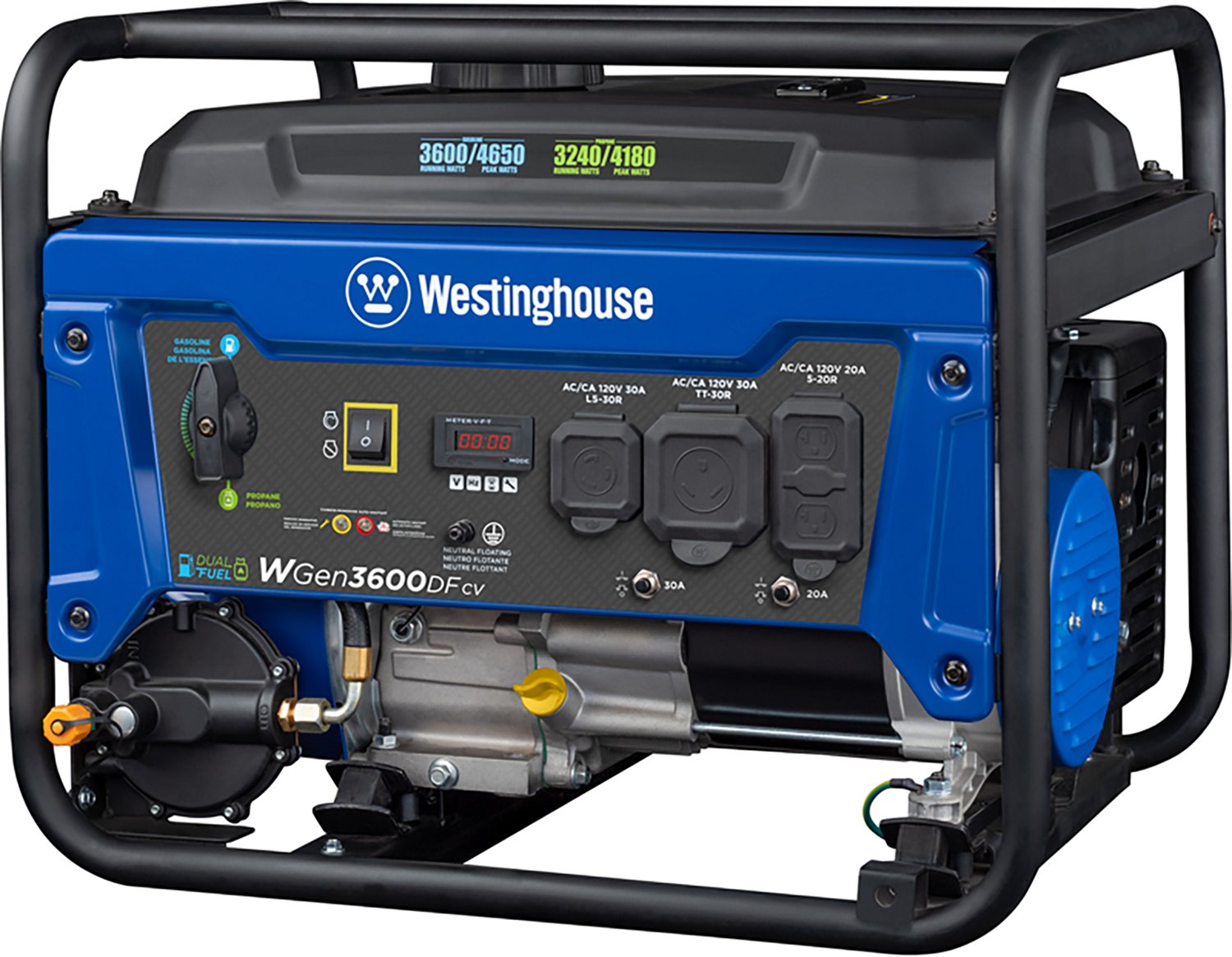 Westinghouse 4650/3600W Dual Fuel Portable Generator with Recoil Start - view number 8