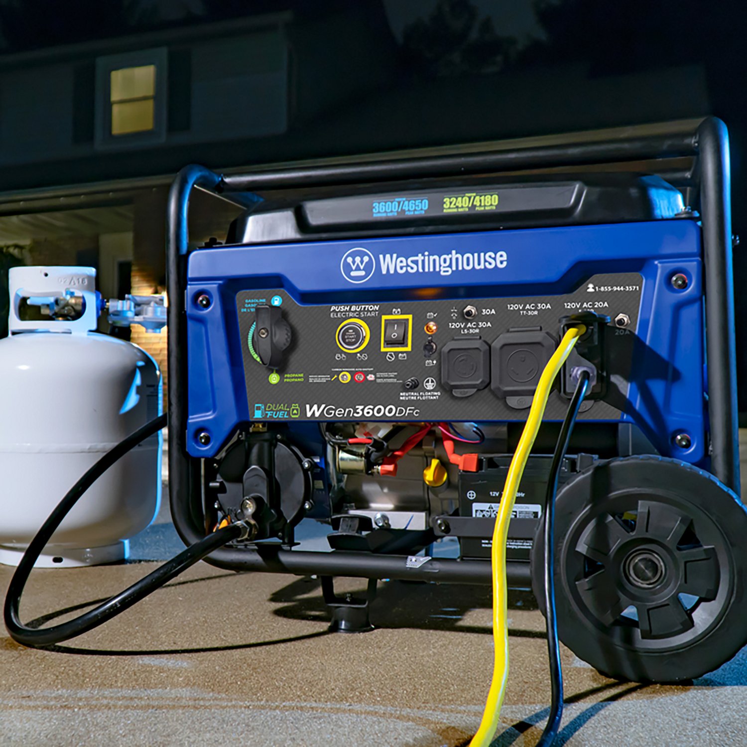 Westinghouse 4650/3600W Dual Fuel Portable Generator with Remote Electric Start - view number 4