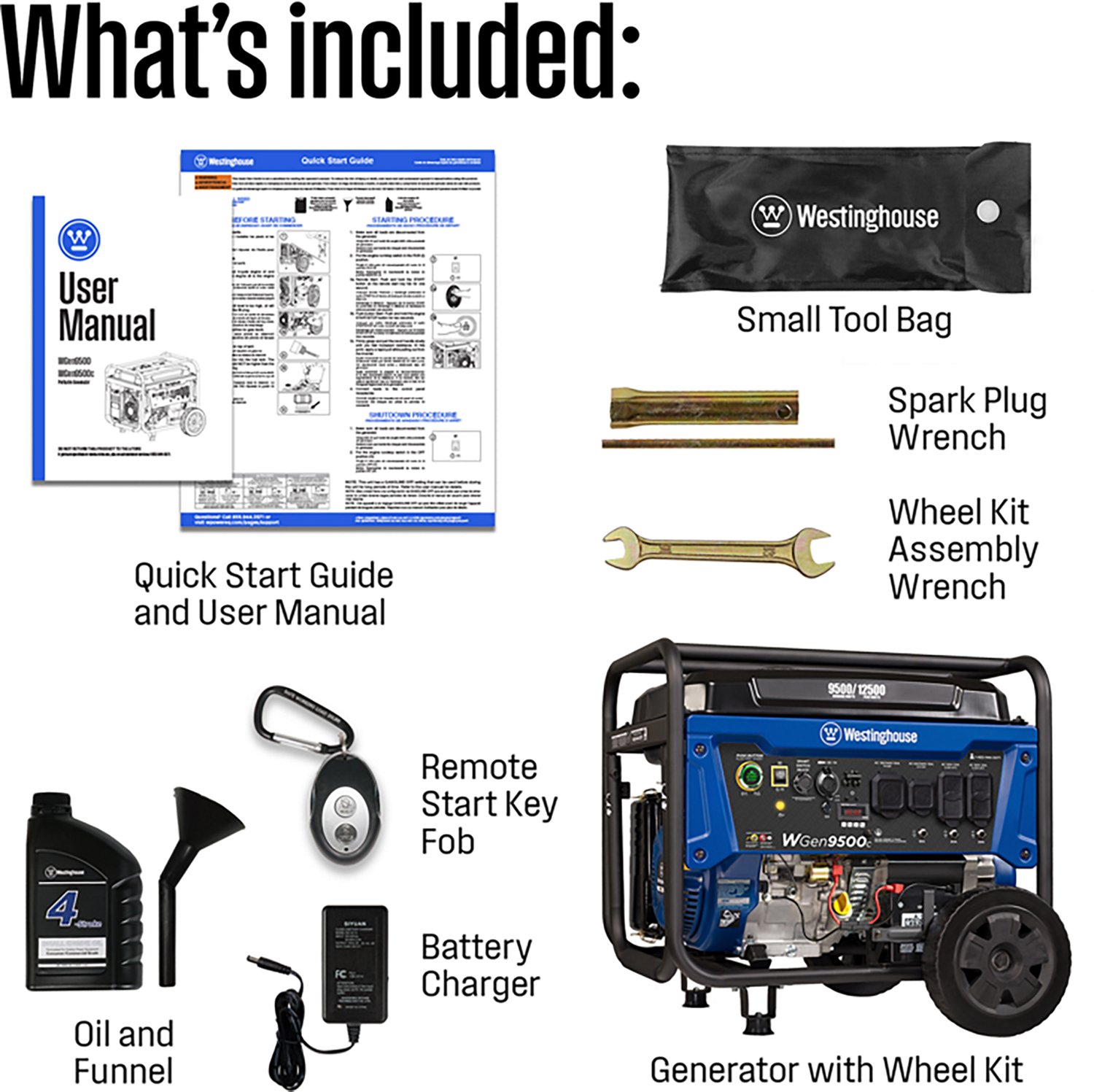 Westinghouse 12500/9500W Gas Powered Portable Generator with Remote Electric Start - view number 8
