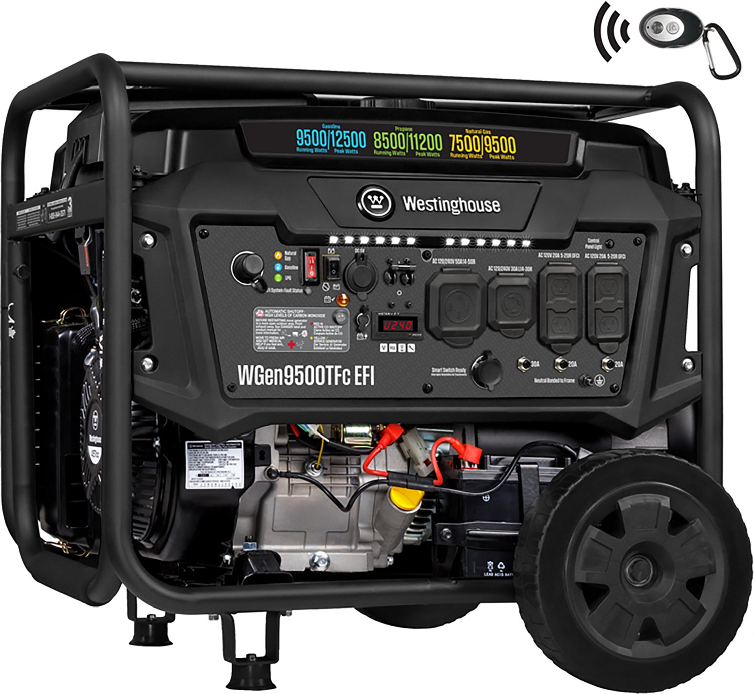 Westinghouse 12500/9500W Tri-Fuel EFI Portable Generator with Remote Electric Start