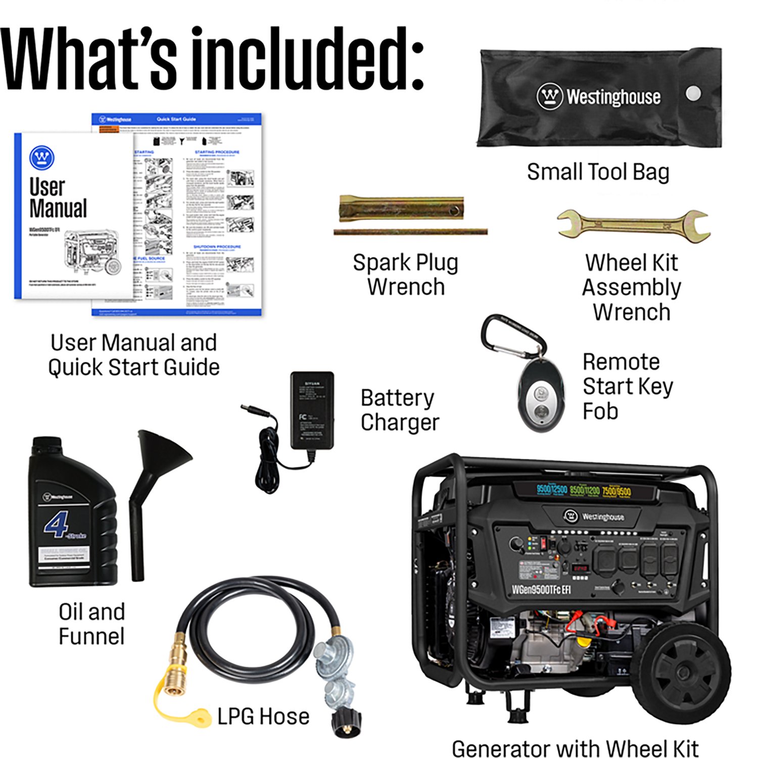 Westinghouse 12500/9500W Tri-Fuel EFI Portable Generator with Remote Electric Start - view number 8