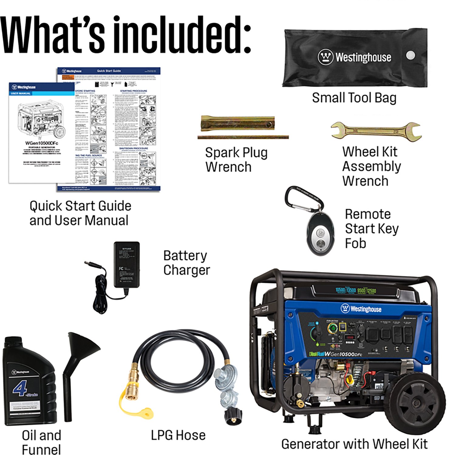 Westinghouse 13500/10500W Dual Fuel Portable Generator with Remote Electric Start - view number 8