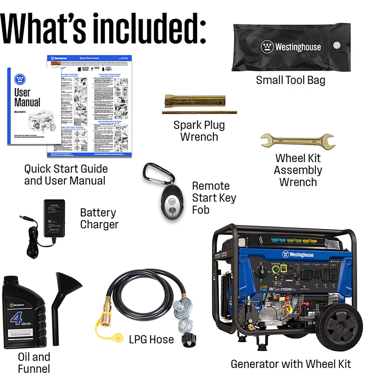 Westinghouse 1450011500W Tri-Fuel Portable Generator with Remote Electric Start - view number 8
