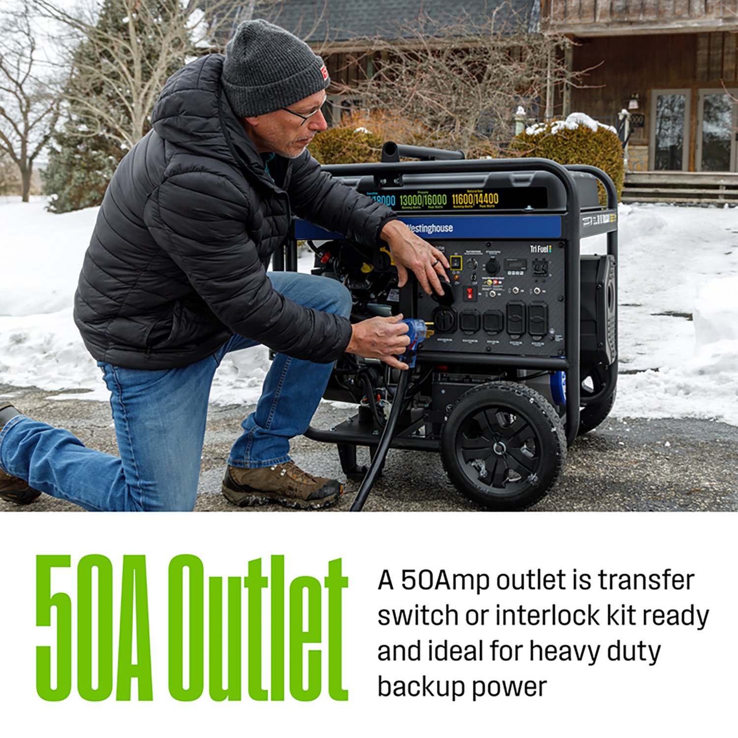 Westinghouse 18000/14500W Tri-Fuel Portable Generator with Remote Electric Start - view number 4
