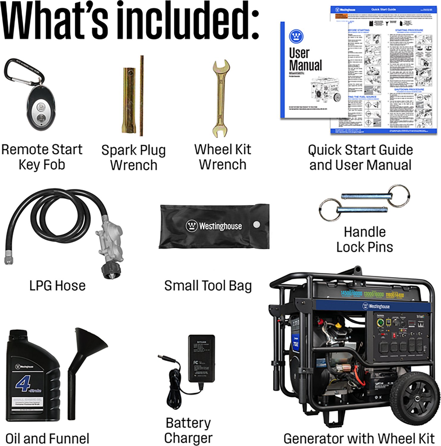 Westinghouse 18000/14500W Tri-Fuel Portable Generator with Remote Electric Start - view number 8