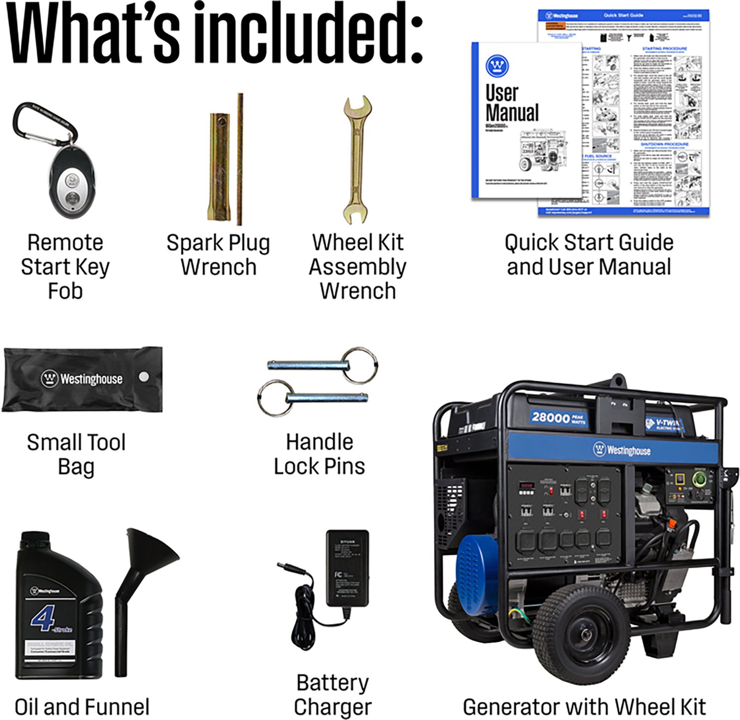 Westinghouse 28000/20000W Gas Powered Portable Generator with Remote Electric Start - view number 8