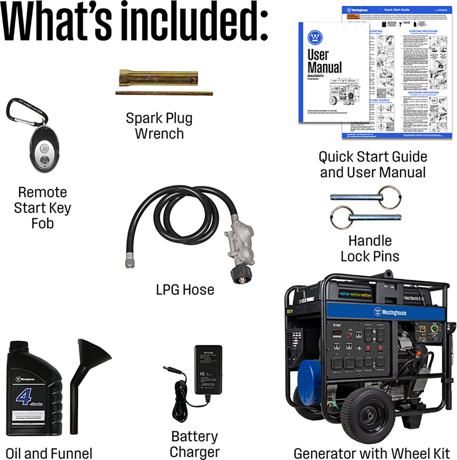 Westinghouse 28000/20000W Tri-Fuel EFI Portable Generator with Remote Electric Start - view number 8