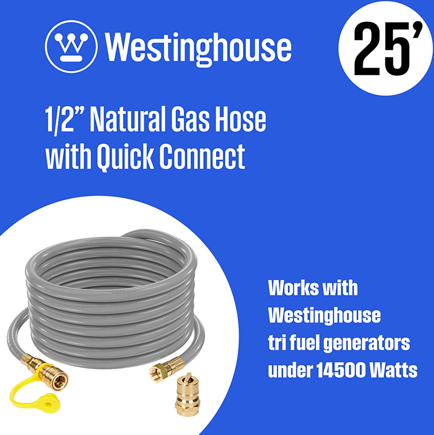 Westinghouse 25 ft 1/2 in Natural Gas Hose with Adapter - view number 2